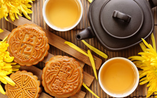 Tea cookies flower arrangement food - professional food photography free wallpaper for desktop