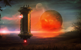 Red explosion military vehicle orange - matte painting concept art free wallpaper