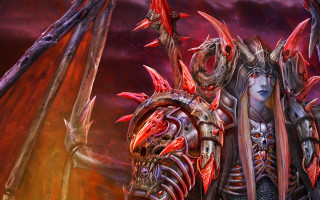 Demonic woman horns sword glowing - demonic free wallpaper for desktop