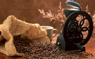 Coffee grinder sack beans table - delaunay free wallpaper