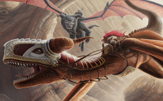 Dragon demon horse battle fantasy - a horse in the background free wallpaper
