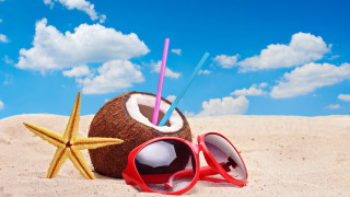 Coconut sunglasses beach starfish sky - the sand free wallpaper