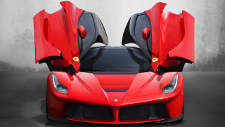 Red sports car doors hood 2 - a concrete wall free wallpaper