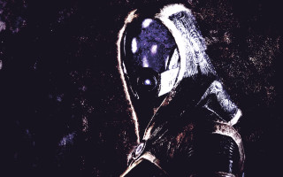 Man black suit hood sword - antipodean free wallpaper