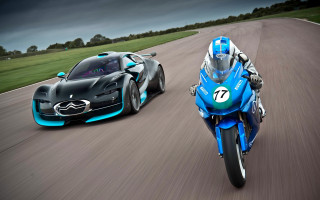 Motorcycles road car motorcycle helmet - a green stripe free wallpaper