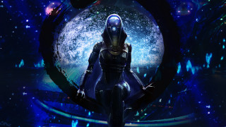 Futuristic woman space suit blue - futuristic free wallpaper
