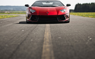 Red sports car road flower - a road next free wallpaper