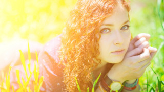 Woman grass serious face portrait - claire falkenstein free wallpaper for desktop