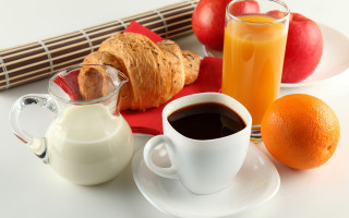 Breakfast orange juice milk croissants - delaunay free wallpaper