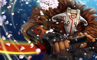 Cartoon sword floral petals horns - a background of flowers free wallpaper