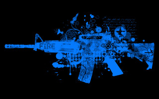 Blue gun flower spray paint - concept design free wallpaper