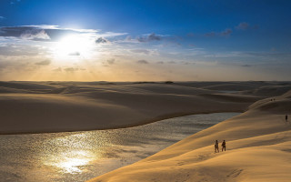 Desert people water sky mountains - allan linder free wallpaper
