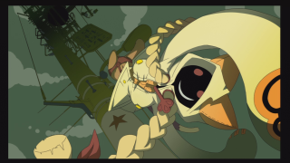Pirate ship giant squid cartoon - back free wallpaper