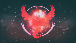 Red bird space starfield glow - a space free wallpaper