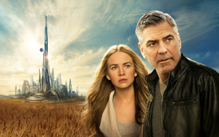 Man woman wheat field city - futurism free wallpaper