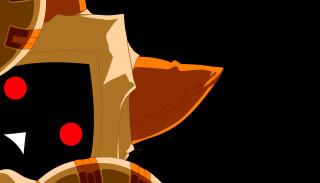 Stylized cat red eyes tail - derf free wallpaper
