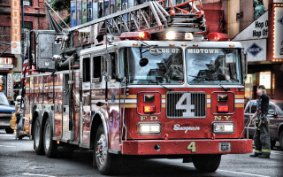 Fire truck cityscape tokyo police - david lachapelle free wallpaper