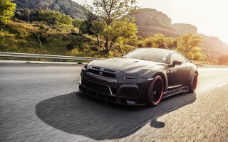 Black sports car mountain road 8 - matte finish free wallpaper for desktop