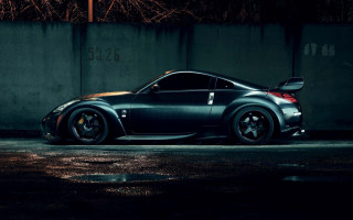 Black sports car night parking 3 - dark night free wallpaper