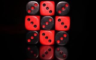 Red black dice black dots - ernő rubik free wallpaper