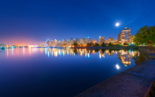 Vancouver city skyline lake full - full free wallpaper