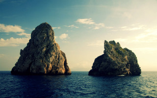 Large rocks ocean sky clouds - dirck de bray free wallpaper