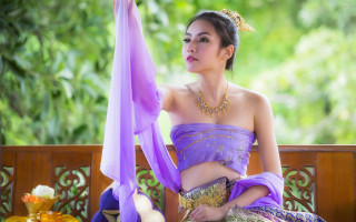 Purple dress bench scarf fang - fang congyi free wallpaper