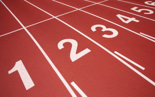 Red track white lines girls - vector curve free wallpaper