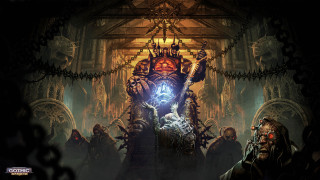 Giant throne glowing light demons - darek zabrocki free wallpaper