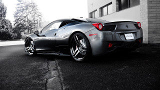 Silver car street night city - a street corner free wallpaper