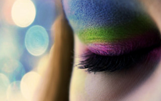 Woman eye multicolored shadow night - vivid free wallpaper