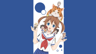 Girl cat on head - and a cat free wallpaper