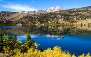 Lake mountains trees autumn scenery 2 - bob thompson free wallpaper