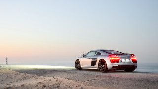 Car ocean lighthouse sunset vroom - the side of the road near the ocean free wallpaper