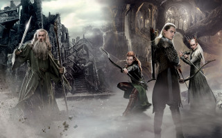 Group people castle swords background - weta digital free wallpaper