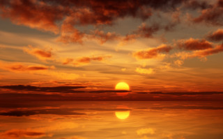 Sunset reflection clouds plane dau - derold page free wallpaper