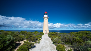 Lighthouse hill blue sky path - a lighthouse free wallpaper