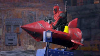 Man red suit riding red - marvel comic free wallpaper