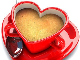 Heart shaped bowl liquid spoon - a spoon free wallpaper