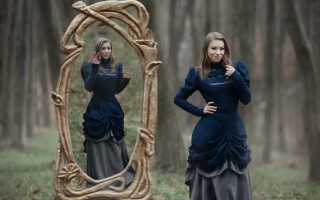 Woman dress mirror woods vfx - anka zhuravleva free wallpaper
