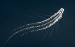 Jets smoke trails sky space - formation free wallpaper