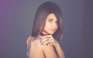 Woman tattoo arm chest pose - her shoulder free wallpaper