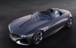 Futuristic car blue light night - roof free wallpaper