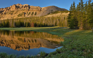 Mountain lake forest sky nature 8 - ansel adams free wallpaper