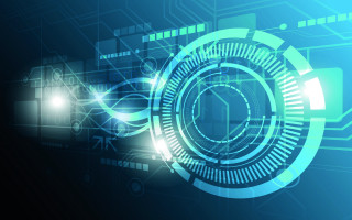 Futuristic blue background circular design 2 - technology free wallpaper