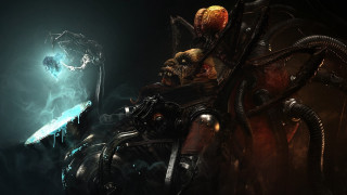 Demonic motorcycle armor magic glowing - its back free wallpaper