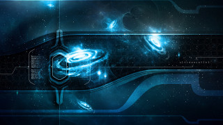 Futuristic blue spiral design stars - a spiral design free wallpaper