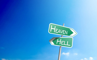 Green street signs blue sky - opposite free wallpaper