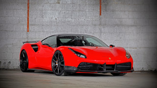 Red sports car garage concrete - a concrete wall behind free wallpaper