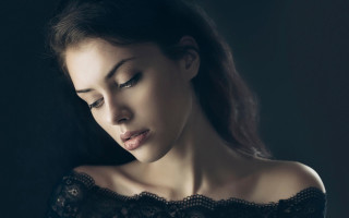 Woman blowing hair lace black 2 - the wind free wallpaper for desktop